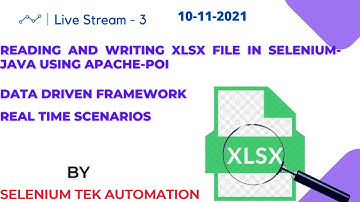 Automation Testing Live Tutorial 3 |  Apache POI File Handlings | Reading/writing data .xlsx files