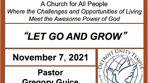 Detroit Unity Temple Sunday Service 11-07-2021