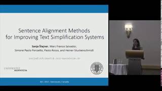 Sentence Alignment Methods for Improving Text Simplification Systems | ACL 2017