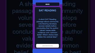 SAT Reading Mock Question 0039 | Central Idea and Inference Practice