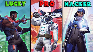 LUCKY vs PRO vs HACKER - Overwatch