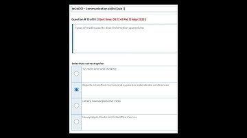 Mcm 301 Quiz 1 with 100% solution Last date: May 14, 23