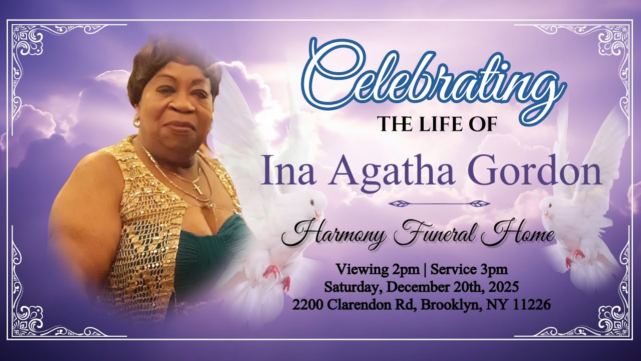 Ina Rae Gordon Ina Agatha Gordon (Saturday December 20th 2025)2:00 p.m. - YouTube