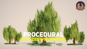 Procedural Stylized Willow Tree using SpeedTree, UE5 | Vegetation 04