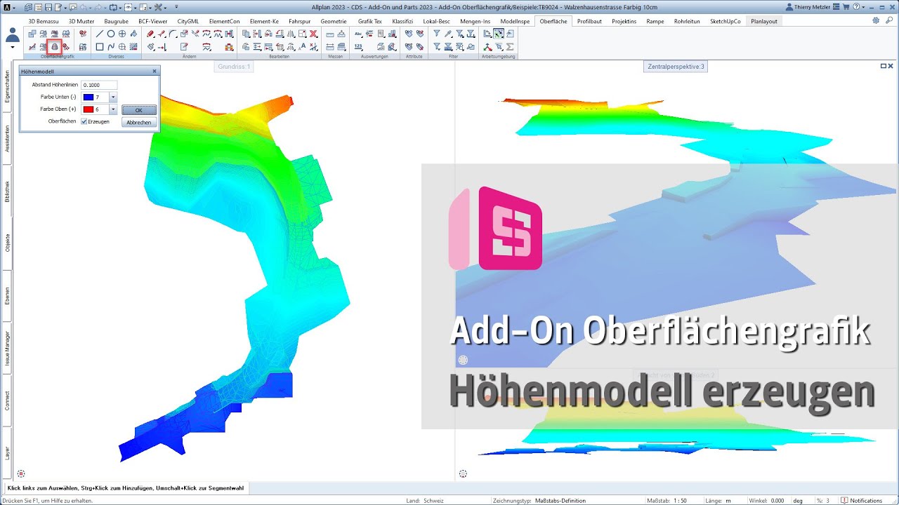 ALLPLAN Add-On Oberflächengrafik - Höhenmodell erzeugen - YouTube