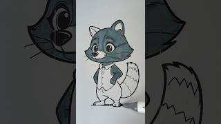 raccoon coloring book🦝#satisfying#vibrantbirds#art #draving#colors #paintstudio#trending#cute#artist
