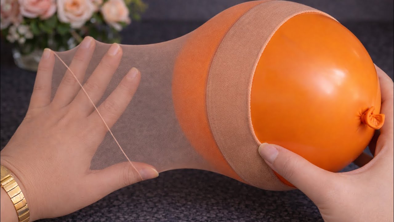 I put an old women's stocking on a balloon 😳 Genius DIY home decor!