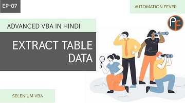 Extract Table Data | VBA Selenium | Advanced VBA in Hindi