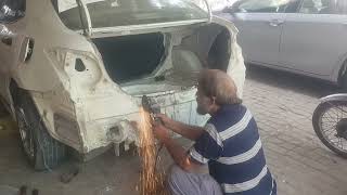 Car denting process major accident After repairing (@akautoes1234 )