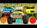 Dessin Animé Pour Enfants Trois Courses Des Voitures Monster Truck Les Formes En Français