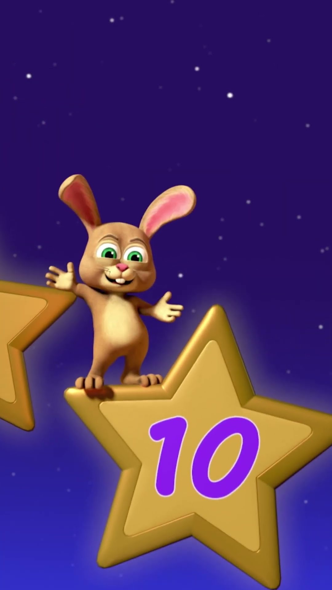 Os Coelhinhos Felizes ¡Números e Estrelas no Céu! #shorts