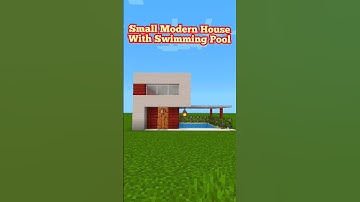 Small Modern House with Swimming Pool in Minecraft #gaming #tutorial #minecraft #shortvideo