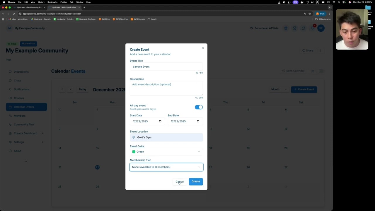 How to manage Calendar Events