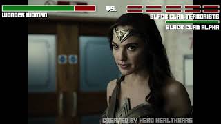 Wonder Woman Vs. Black Clad Terrorists Fight With Health Bars Hd Zack Snyders Justice League