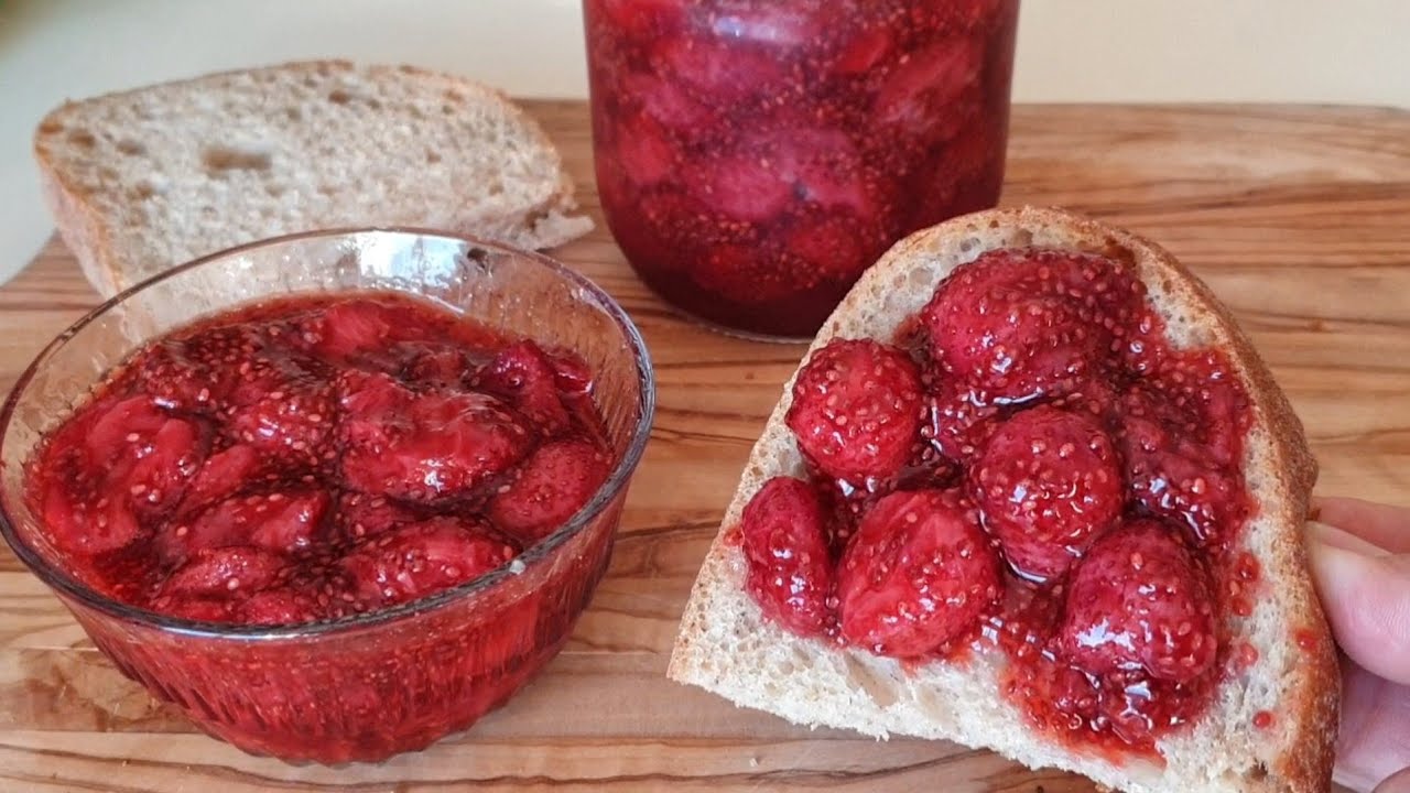 ŞEKERSİZ REÇEL İSTEYENLERE MÜJDE  👏  20 DAKİKADA TAM KIVAMINDA ÇOK SAĞLIKLI  ÇİLEK REÇELİ 👏💯