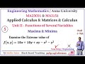 Maxima and Minima | MA3151 | MA25C01 | Unit - II | Functions of Several Variables | Solved Example