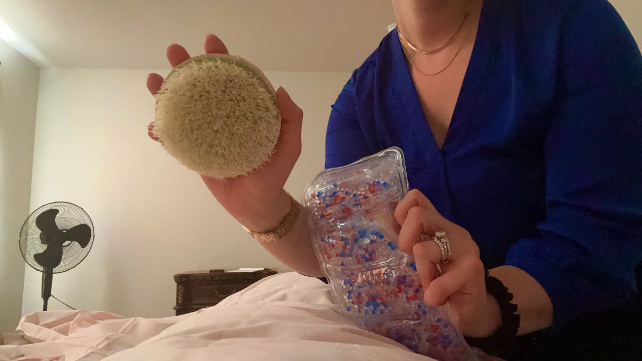 ASMR Massage Role Play & Scalp Massage (skin, brushing, massage, hair sounds)