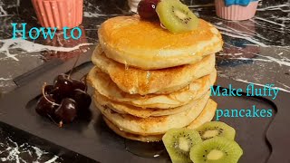 how to make fluffy pancakes/ كيفية عمل كيكة المقلاة بمكون سحرى