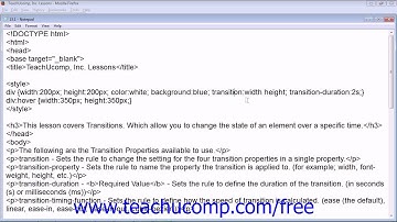 HTML5 and CSS3 Tutorial Transitions Training Lesson 23.1