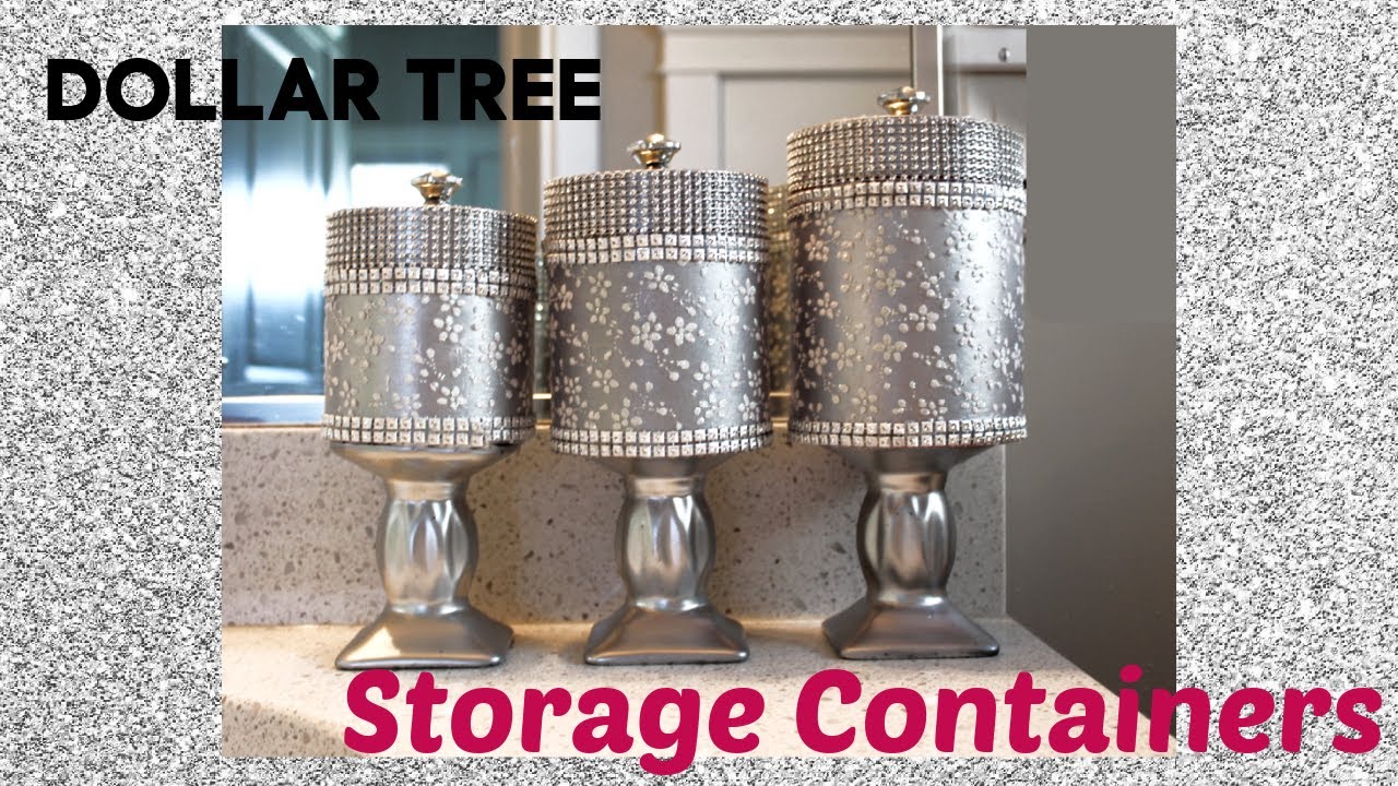 Dollar Tree storage containersThese glam pedestal containers are