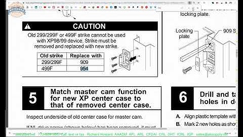 Von Duprin Co  954 Strike For Xp99 Mullion