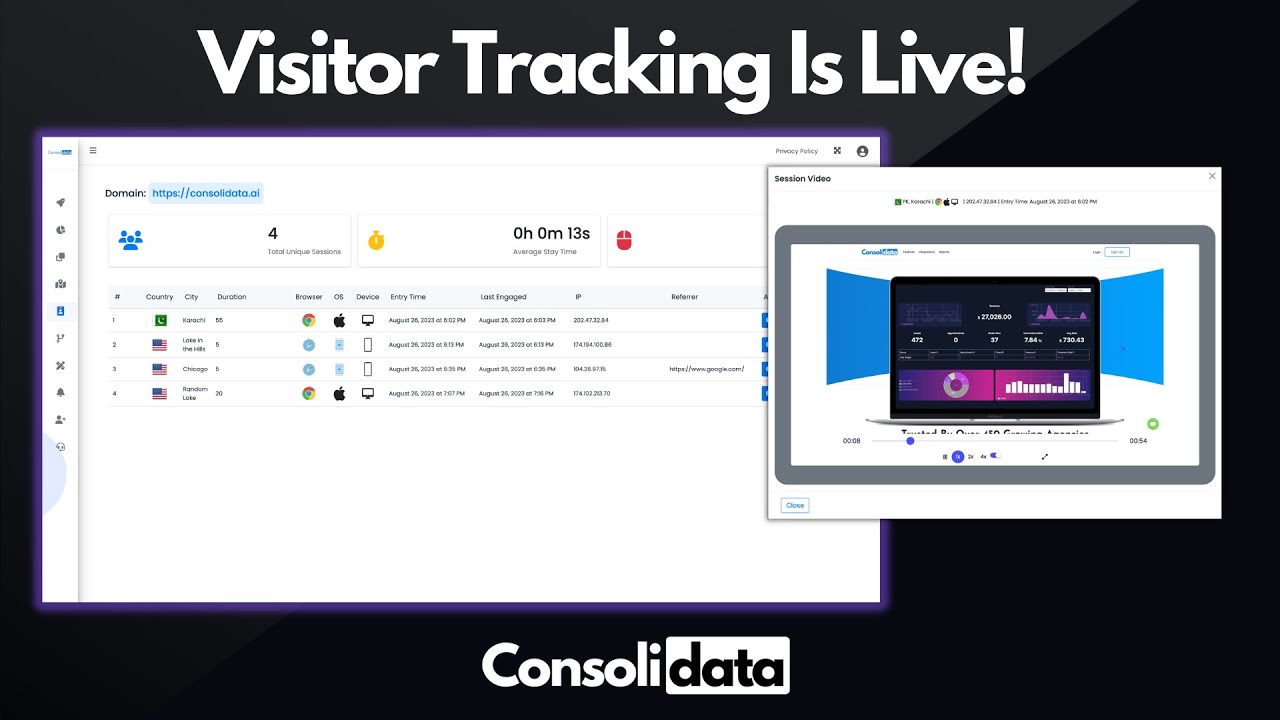 New Feature: Visitor Tracking Live! - YouTube