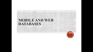 DBMS Unit - 5 Mobile and Web Database