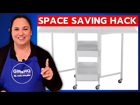 Folding Craft Table Space Saving HACK! Double Workspace Easy