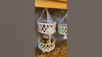 Macrame fruit baskets: banana hangers and fruit baskets. On my Etsy @AngsCraftsnCreations