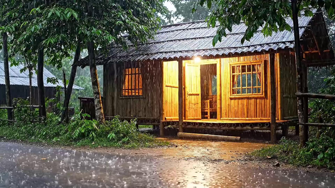 Peaceful Countryside Rain 🌧️ Calm Village Rain Sounds for Deep Sleep & Relaxation