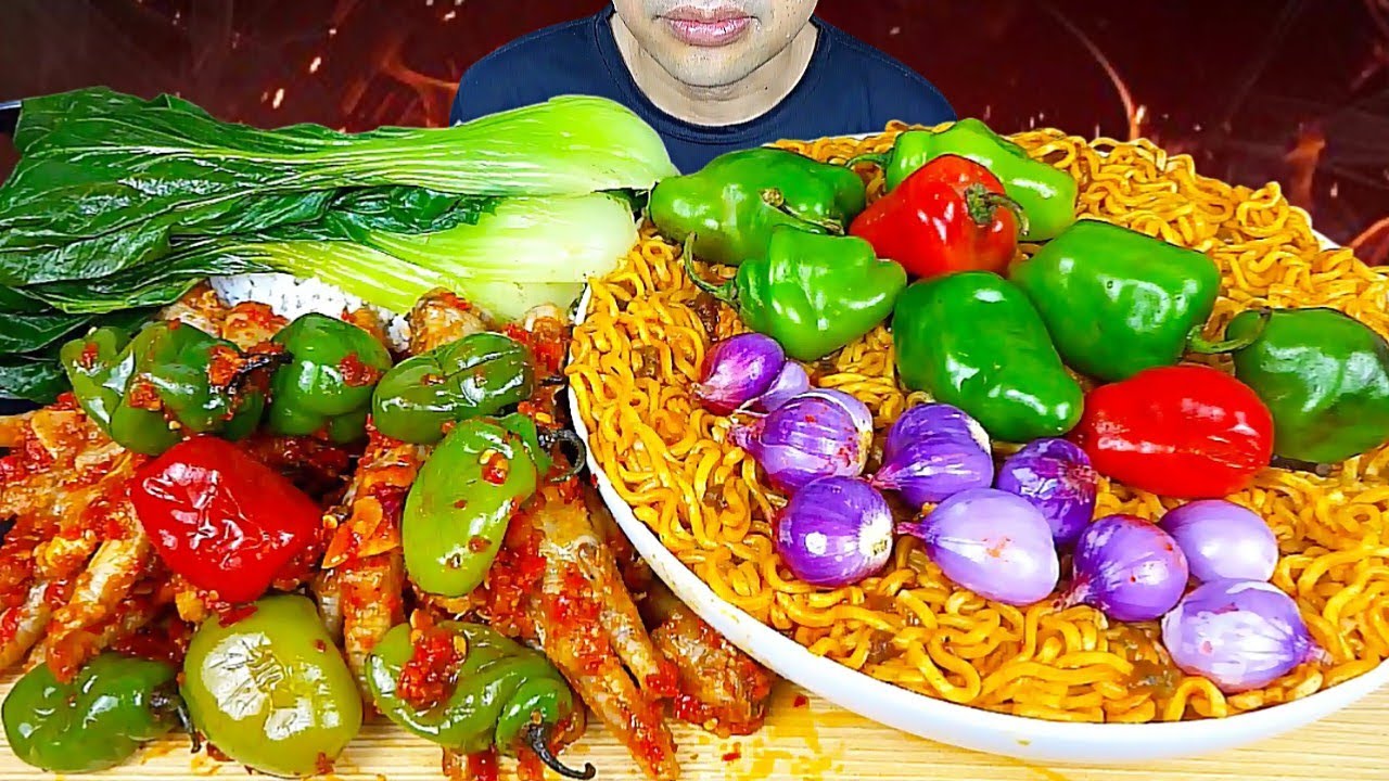 ASMR MUKBANG || CABE GENDOT || CEKER MERCON || MIE KOREA || BAWANG NERAH