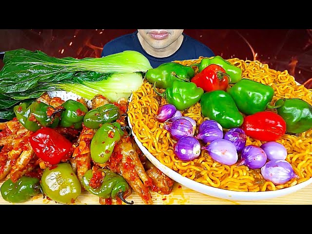 ASMR MUKBANG || CABE GENDOT || CEKER MERCON || MIE KOREA || BAWANG NERAH