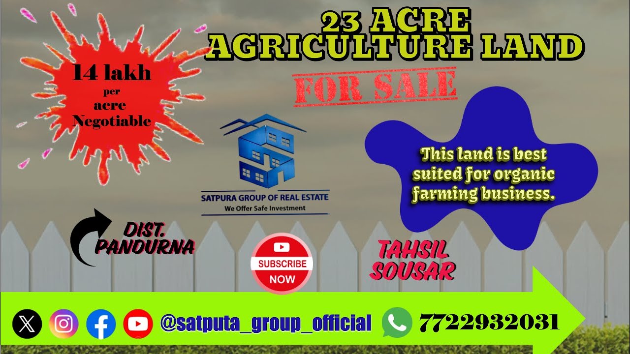 23 acres of best organic farming land available for sale 