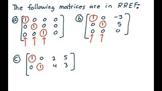 Linear Algebra, section 1.2 definition of a matrix in RREF + examples @jonathansegal7398