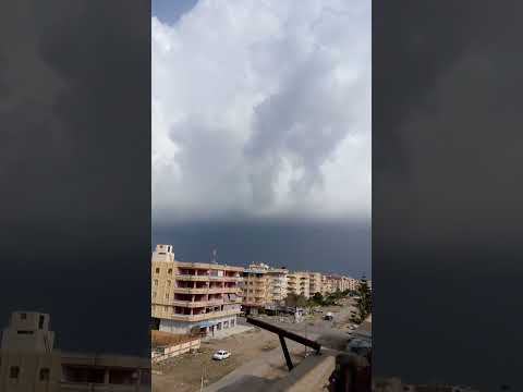 جمصة اليوم وسحابة قوية رعدية وأمطار رعدية صيبا نافعا
