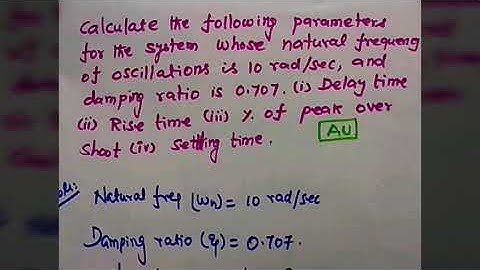 Time Response analysis based on problem in control systems in Tamil