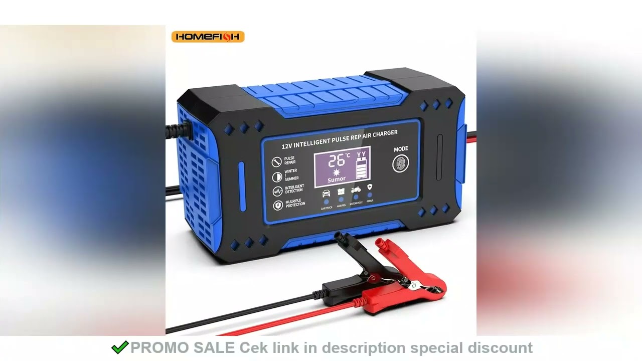 Battery Repair LCD Display 6A 12V Intelligent Car Battery Charger Car and Motorcycle Battery Chargin