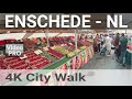 4K Enschede City Walk from the Railway Station to the famous bi-weekly outdoor Market