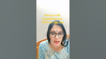 #jrf #ugcnetexam person with disabilities Act 1995