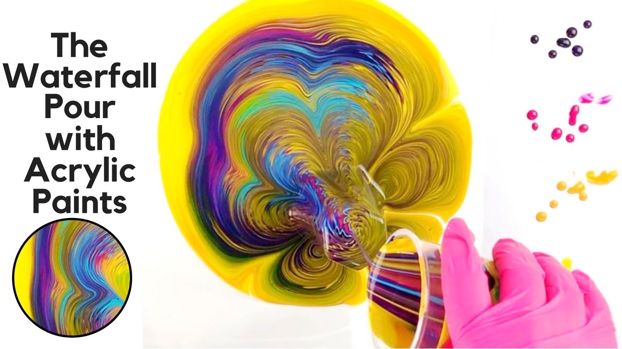 WATERFALL Acrylic Pouring Technique with Liquitex Pouring Medium - YouTube