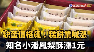 缺蛋價格飆!糕餅業喊漲知名小潘鳳梨酥漲1元－民視新聞 