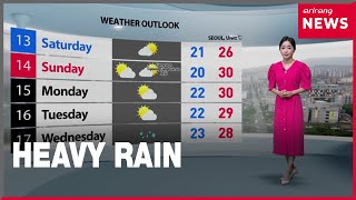 [Weather] Heavy rain forecast all over the country tomorrow