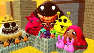🌋ALL NORMAL 3D POU BOU'S REVENGE Monsters VS SCARY PINK GIRL POU in LAVA CITY HOLE in Garry's Mod!!🔥