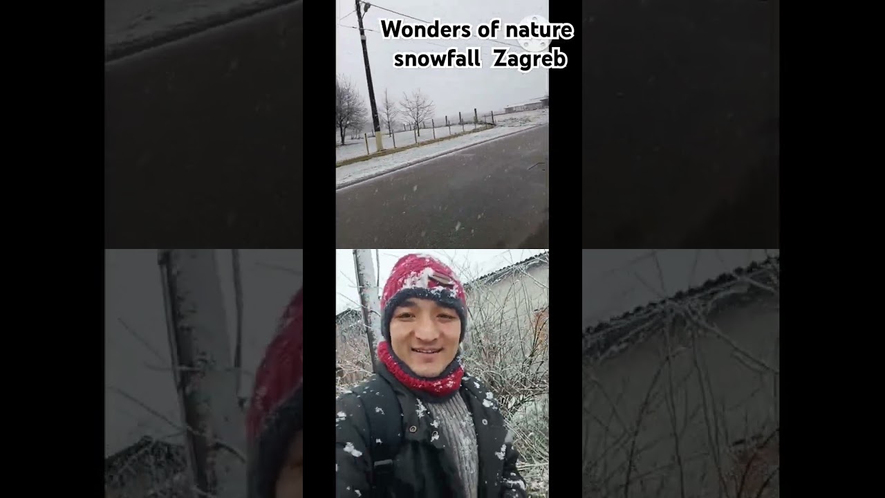 Snowfall enjoy in Croatia, Zagreb 