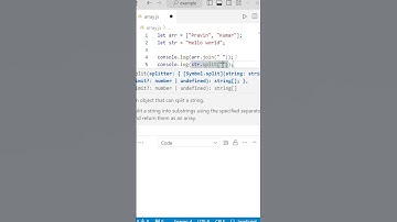 Array to String and String to Array conversion JavaScript Interview Question #shortsvideo