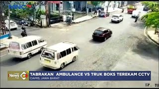 Terekam CCTV Tabrakan Ambulance vs Truk Boks di Ciamis #LintasiNewsPagi 24/02