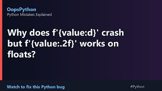 Your Python Is Too Slow: Why does f'{value:d}' crash but f'{value:.2f}' works on fl