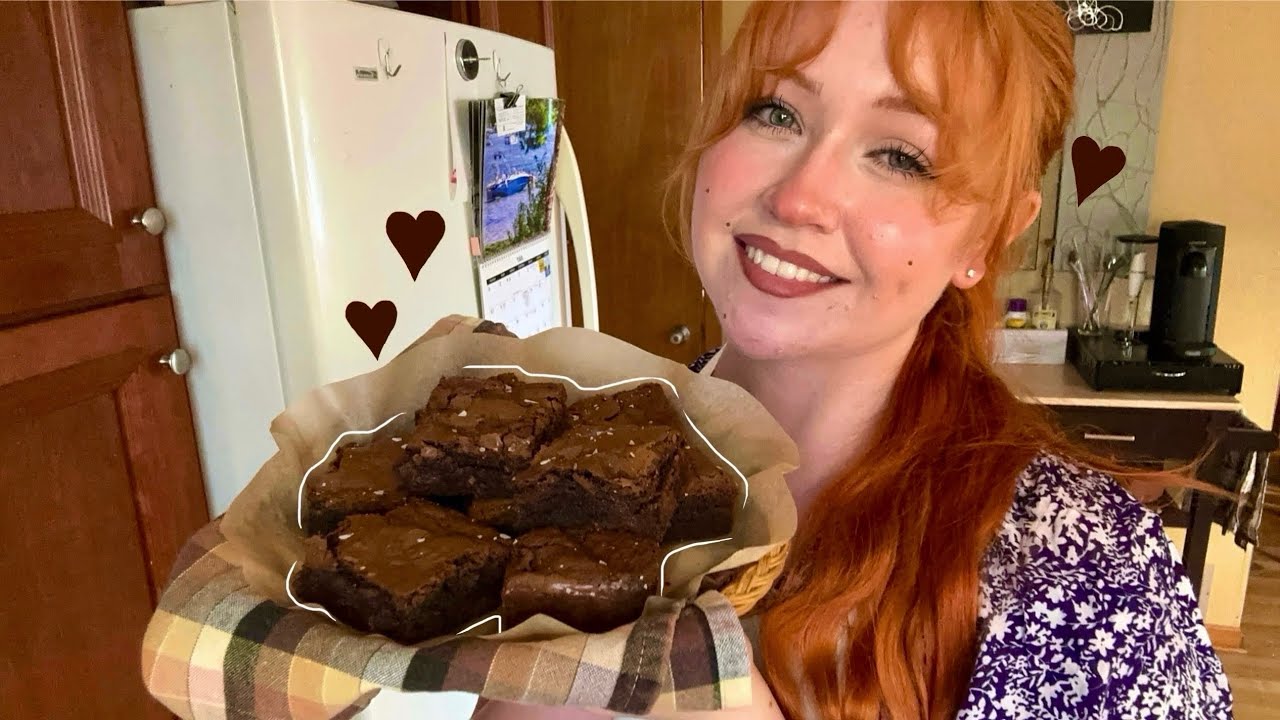 ASMR Baking Gooey Brownies From Scratch (Close Whispered Voiceover)