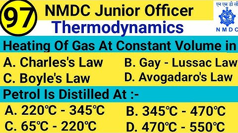 NMDC Model Paper 2021 Top 30 Thermodynamics Objective Questions And Answer For All Exam - Part 97