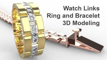 Jewelry CAD Design- Watch Link Ring and Bracelet 3D Modeling Tutorial in Rhino 6 [2020] #140